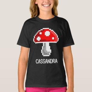 Pixel Mushroom Naam T-shirt (kind)