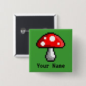Pixel Mushroom Name Button (Voorkant /achterkant)