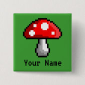 Pixel Mushroom Name Button (Voorkant)