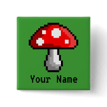 Pixel Mushroom Name Button