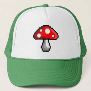 Pixel Mushroom Trucker Hat Trucker Pet