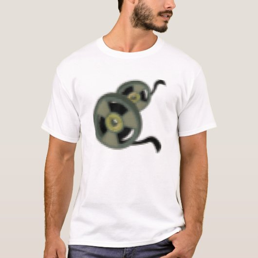 PIXEL MUZIEK TAPE MOVIE REEL T-SHIRT (Voorkant)