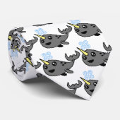 Pixel Narwhal Stropdas (Opgerold)