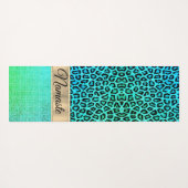 Pixel Neon Green Leopard gepersonaliseerd Yogamat (Achterkant (horizontaal))