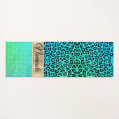 Pixel Neon Green Leopard gepersonaliseerd Yogamat (Voorkant (horizontaal))
