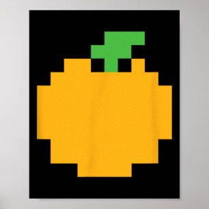 Pixel Oranje 80s Videospel Halloween Easy Groep C Poster