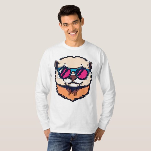 Pixel Otter Delight T-shirt (Voorkant volledig)