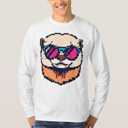 Pixel Otter Delight T-shirt (Voorkant)