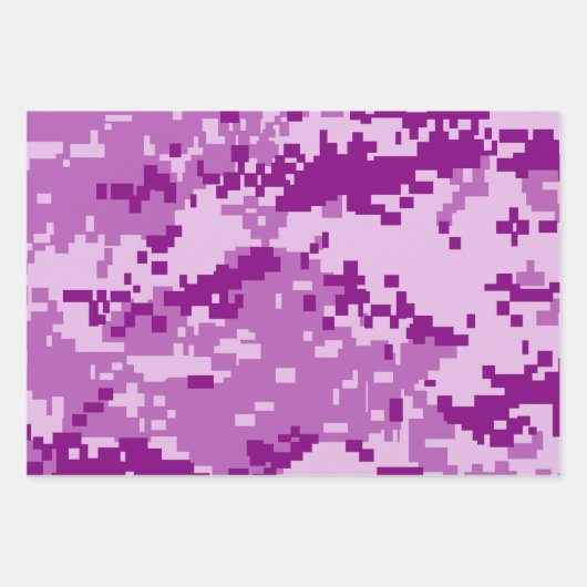 Pixel Paars Camouflage Inpakpapier Vel (Voorkant)