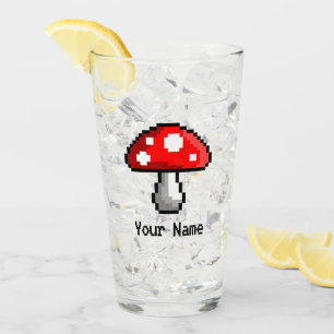 Pixel Paddestoel Naam Glas