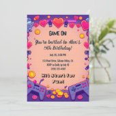 Pixel Party Verjaardagsuitnodiging Retro Gamer The Kaart (Staand voorkant)