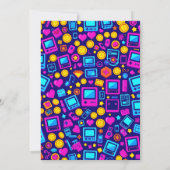 Pixel Party Verjaardagsuitnodiging Retro Gamer The Kaart (Achterkant)