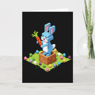 Pixel Pasen Konijn Video Gamer Eieren Jagen Funny  Kaart