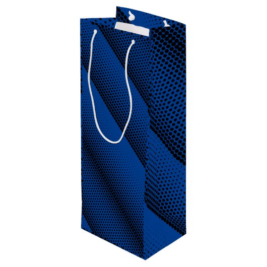 Pixel Pattern 08.B.w Blue BG Wijn Cadeautas (Achterkant Gekanteld)