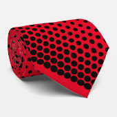 Pixel Pattern 08.B.w Red BG Stropdas (Opgerold)