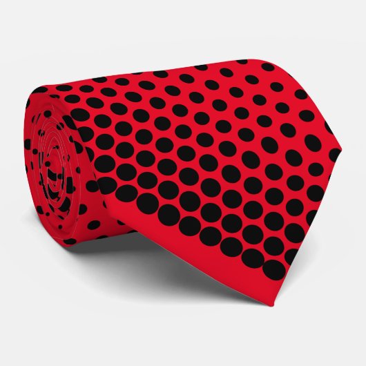 Pixel Pattern 08.B.w Red BG Stropdas (Opgerold)