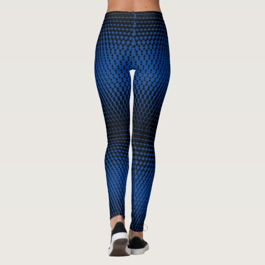 Pixel Pattern 09.B.w. Blue BG Leggings (Achterkant)