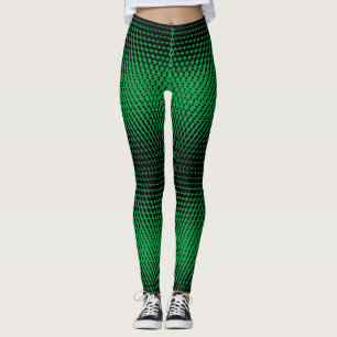 Pixel Pattern 09.B.w. Green BG Leggings