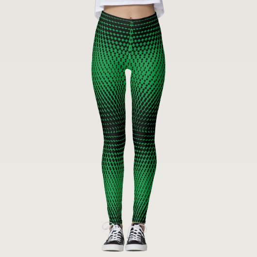 Pixel Pattern 09.B.w. Green BG Leggings (Voorkant)