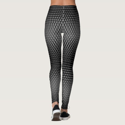 Pixel Pattern 09.B.w. Grijs BG Leggings (Achterkant)