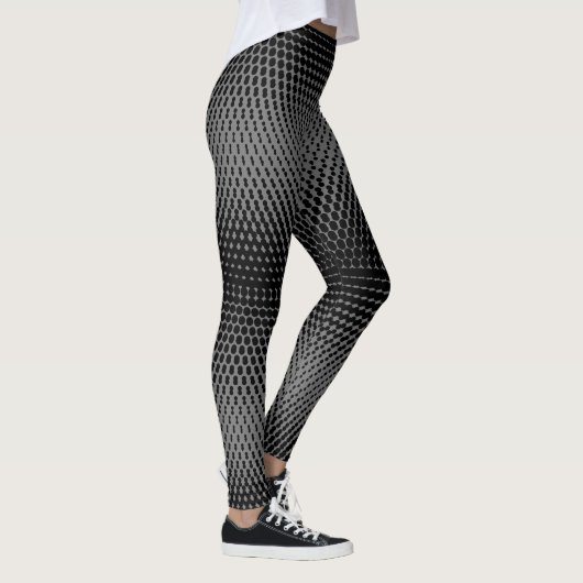 Pixel Pattern 09.B.w. Grijs BG Leggings (Rechts)