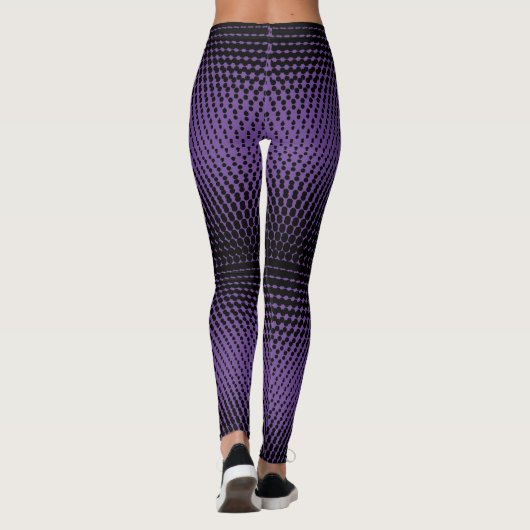 Pixel Pattern 09.B.w. Paarse BG Leggings (Achterkant)