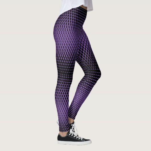 Pixel Pattern 09.B.w. Paarse BG Leggings (Rechts)