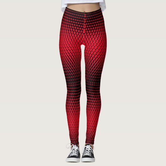 Pixel Pattern 09.B.w. Rood BG Leggings (Voorkant)