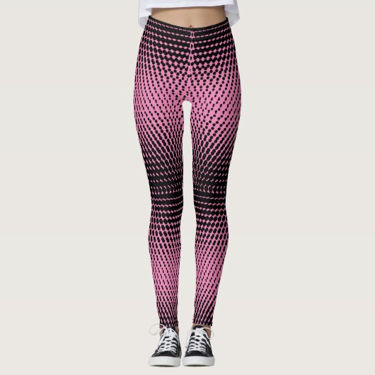 Pixel Pattern 09.B.w. Roze BG Leggings (Voorkant)