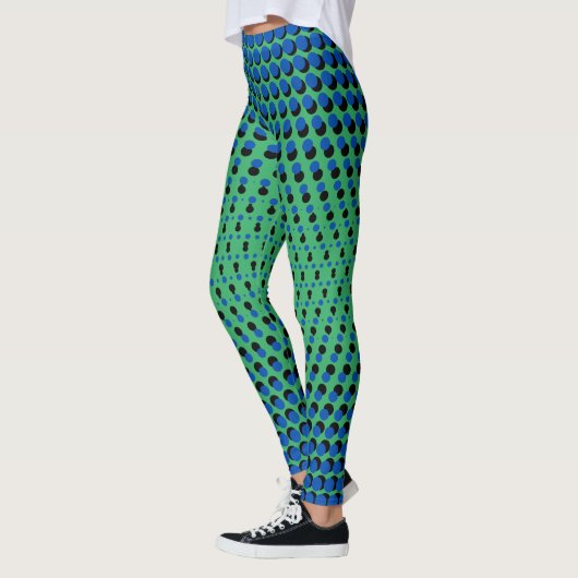 Pixel Pattern 09.BBLK.w Green BG Leggings (Links)