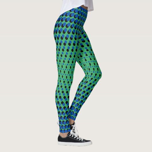 Pixel Pattern 09.BBLK.w Green BG Leggings (Rechts)