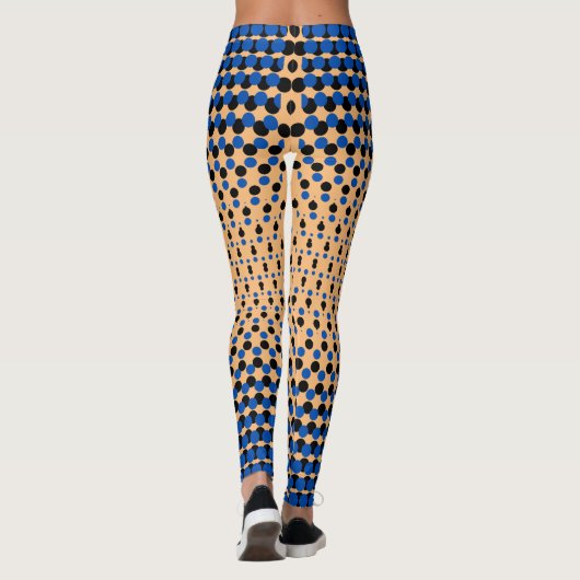 Pixel Pattern 09.BBLK.w Oranje BG Leggings (Achterkant)