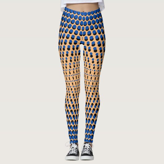 Pixel Pattern 09.BBLK.w Oranje BG Leggings (Voorkant)