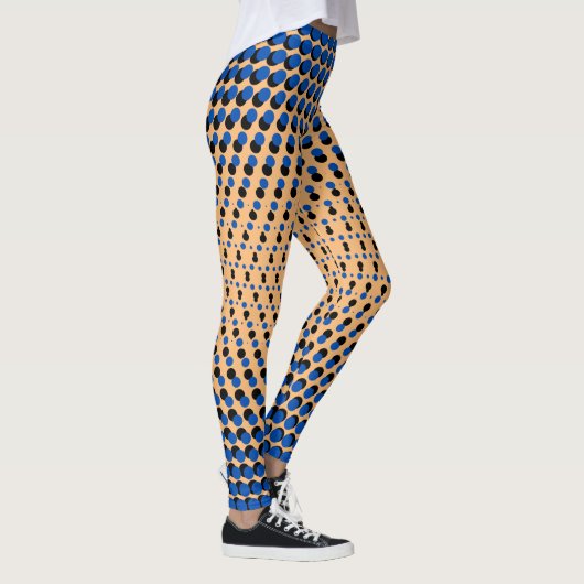 Pixel Pattern 09.BBLK.w Oranje BG Leggings (Rechts)
