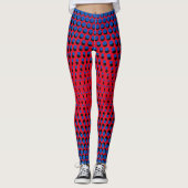 Pixel Pattern 09.BBLK.w Red BG Leggings (Voorkant)