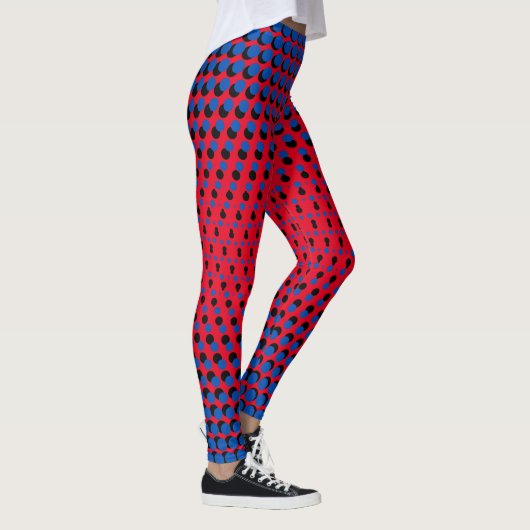 Pixel Pattern 09.BBLK.w Red BG Leggings (Rechts)
