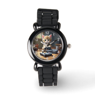 Pixel Paws: het gamer kitten in actie Horloge