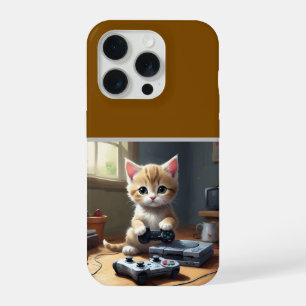 "Pixel Paws: Het Gamer Kitten in Actie" iPhone 15 Pro Case