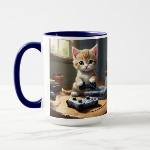 Pixel Paws: het gamer kitten in actie Mok