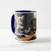 Pixel Paws: het gamer kitten in actie Mok (Voorkant links)