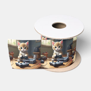 Pixel Paws: het gamer kitten in actie Satijnen Lint