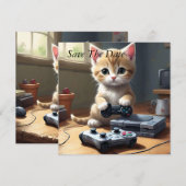 Pixel Paws: het gamer kitten in actie Save The Date (Voorkant / Achterkant)