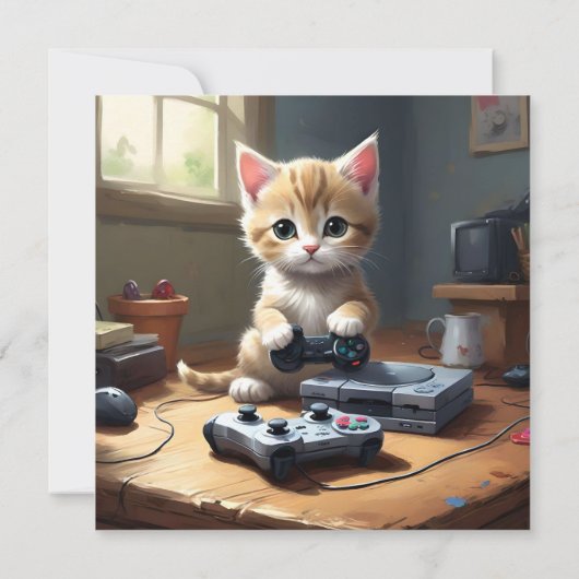 Pixel Paws: het gamer kitten in actie Save The Date (Achterkant)