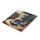 Pixel Paws: het gamer kitten in actie Tegeltje (Zijkant)