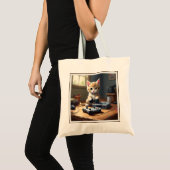 Pixel Paws: het gamer kitten in actie Tote Bag (Voorkant (product))