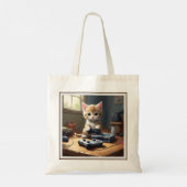 Pixel Paws: het gamer kitten in actie Tote Bag (Achterkant)