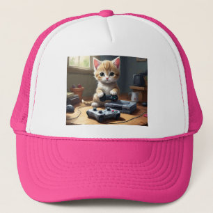 Pixel Paws: het gamer kitten in actie Trucker Pet