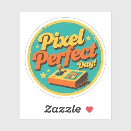 Pixel Perfect Day Grappig Retro Gaming Design Sticker (Vel)