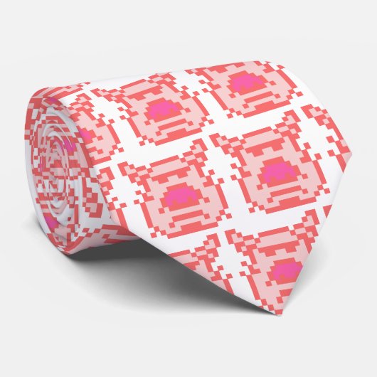 Pixel Pig Stropdas (Opgerold)