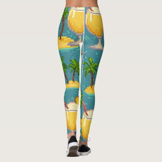 Pixel Pina Coladas Leggings (Achterkant)